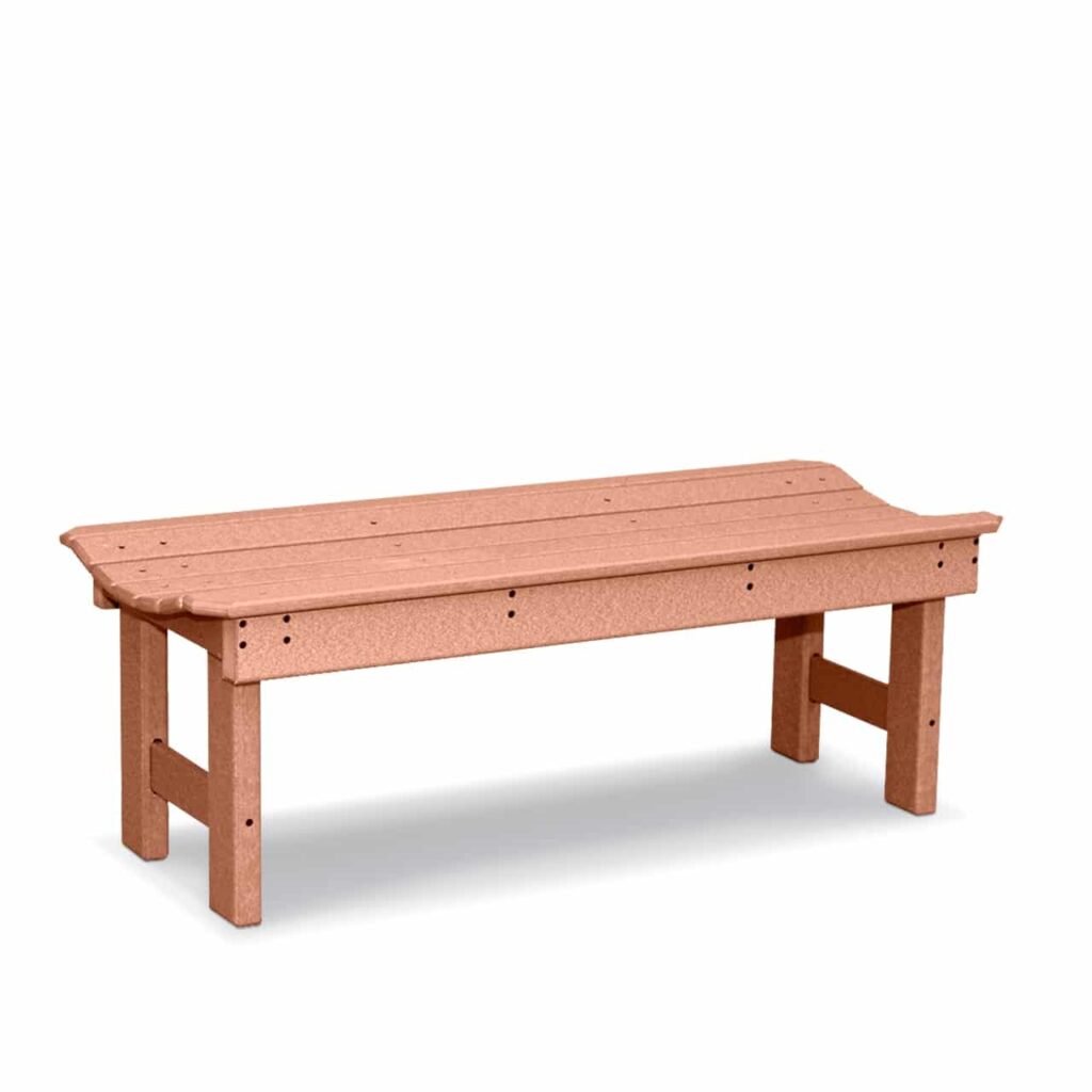 Backless Bench with curved seat