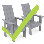 two Adirondack chairs checked off