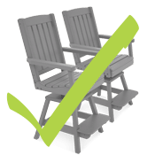 two counter height chairs checked off