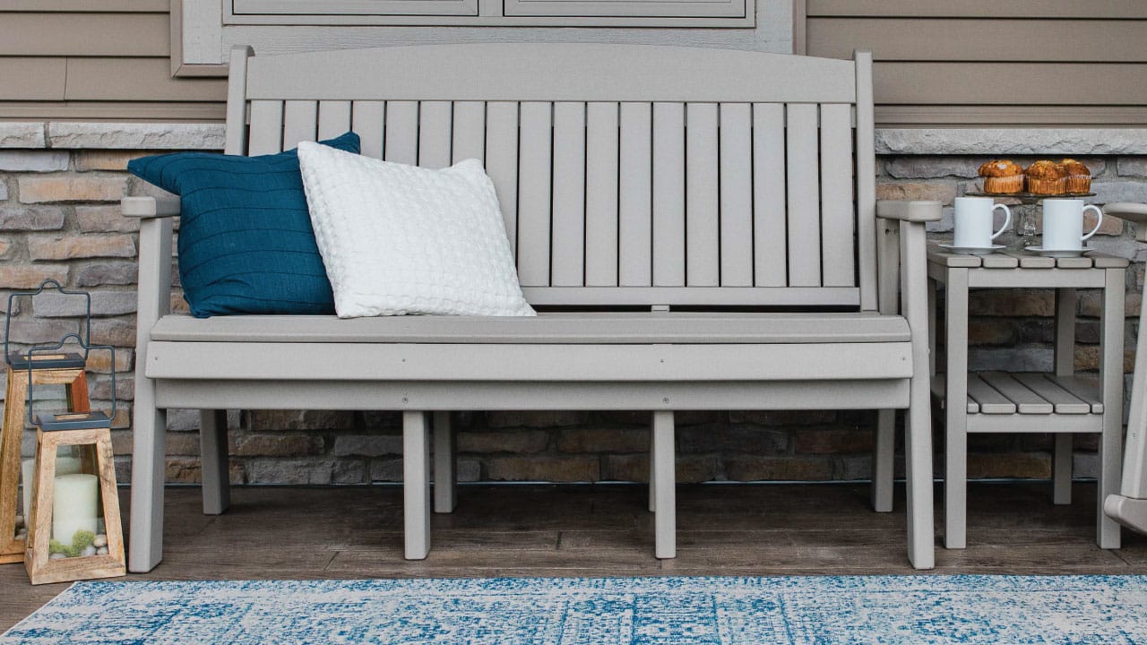 By the Yard HDPE bench and side table