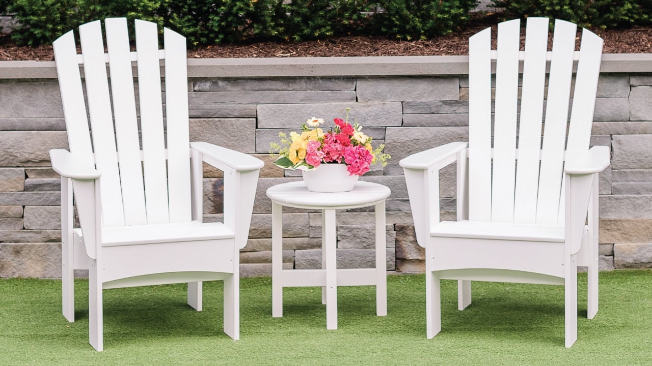 two hdpe Adirondack chairs from By the Yard