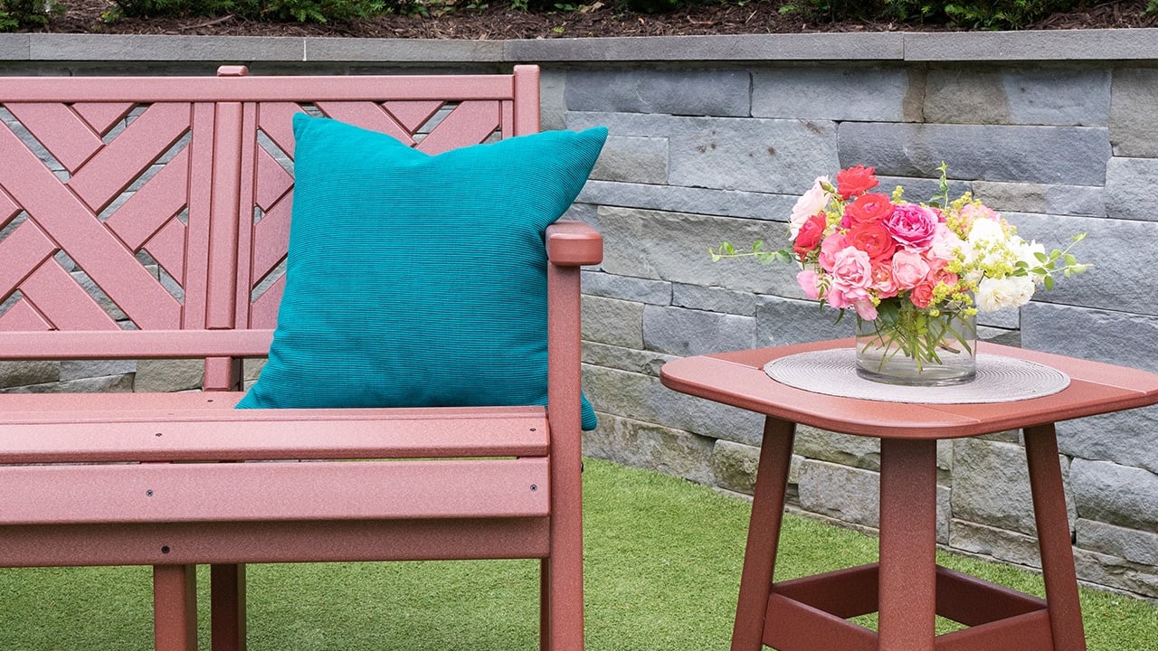 by the yard hdpe bench and side table