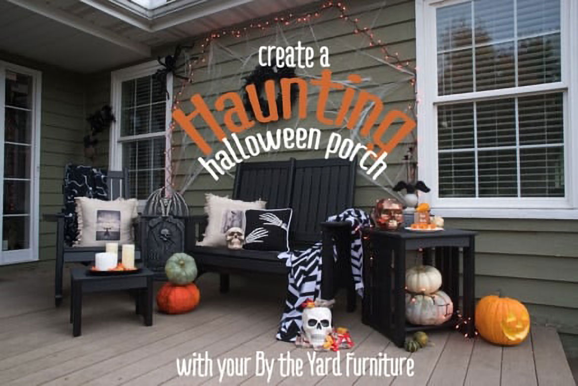 create a haunting halloween porch with by the yard furniture