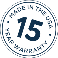 Made in the USA. 15-year warranty
