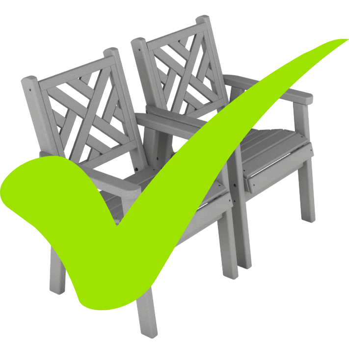 two counter height chairs checked off