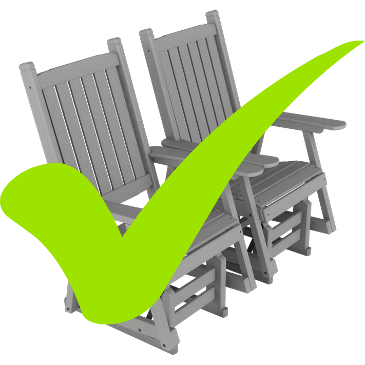 two glider chairs checked off