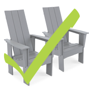 two Adirondack chairs checked off