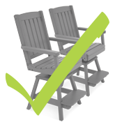 two counter height chairs checked off