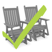 two glider chairs checked off